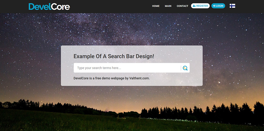 DevelCore template preview